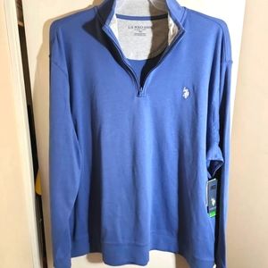 NWT Us Polo Assn Big And Tall 3XL  Mens Sweatershirt Blue With Gray Long Sleeve
